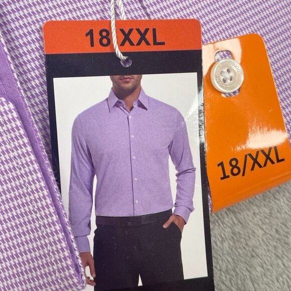Duchamp London Slim Fit Dress Shirt XXL Lilac Stretch mens 6818 - Picture 3 of 4